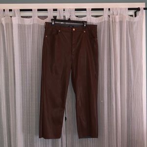 Express brown faux leather pants